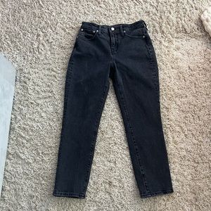 Madewell, curvy perfect vintage jean in black, size 25 petite